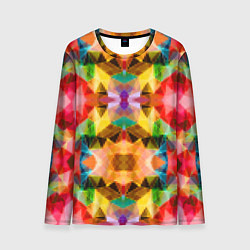 Мужской лонгслив Разноцветный мозаичный пиксельный узор