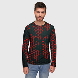 Лонгслив мужской Текстура соты, цвет: 3D-принт — фото 2