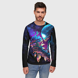 Лонгслив мужской Инопланетянин с неоновыми цветами, цвет: 3D-принт — фото 2