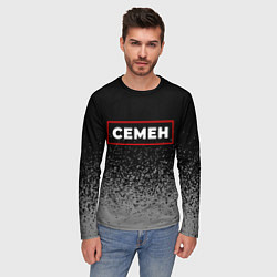 Лонгслив мужской Семен - в рамке красного цвета, цвет: 3D-принт — фото 2