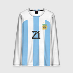 Лонгслив мужской Дибала форма сборной Аргентины домашняя, цвет: 3D-принт