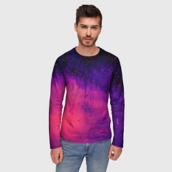 Лонгслив мужской Фиолетовый космос, цвет: 3D-принт — фото 2
