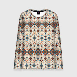 Лонгслив мужской Узорчатые квадраты, цвет: 3D-принт