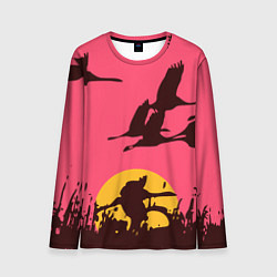Лонгслив мужской Лебеди на закате, цвет: 3D-принт