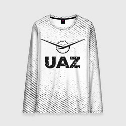 Мужской лонгслив UAZ с потертостями на светлом фоне