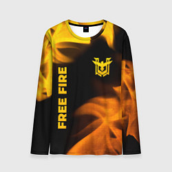 Лонгслив мужской Free Fire - gold gradient: надпись, символ, цвет: 3D-принт