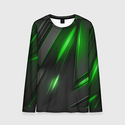 Лонгслив мужской Черные пластины с зеленым свечением, цвет: 3D-принт