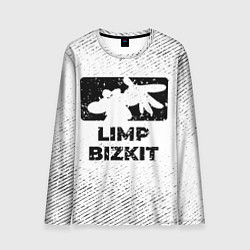 Лонгслив мужской Limp Bizkit с потертостями на светлом фоне, цвет: 3D-принт