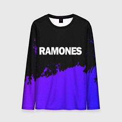 Лонгслив мужской Ramones purple grunge, цвет: 3D-принт