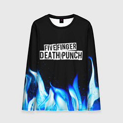 Лонгслив мужской Five Finger Death Punch blue fire, цвет: 3D-принт