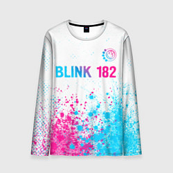 Лонгслив мужской Blink 182 neon gradient style: символ сверху, цвет: 3D-принт