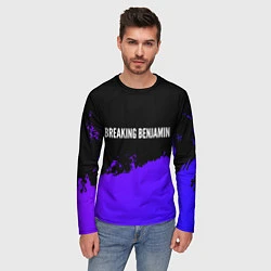 Лонгслив мужской Breaking Benjamin purple grunge, цвет: 3D-принт — фото 2