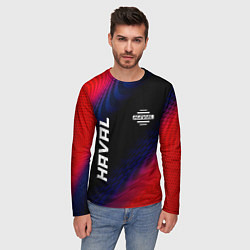 Лонгслив мужской Haval красный карбон, цвет: 3D-принт — фото 2