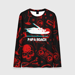 Лонгслив мужской Papa Roach rock glitch, цвет: 3D-принт