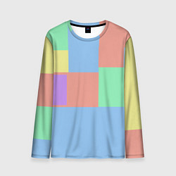 Лонгслив мужской Разноцветные квадраты и прямоугольники, цвет: 3D-принт