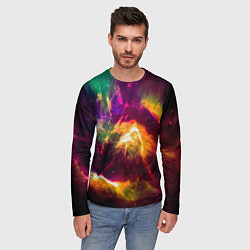 Лонгслив мужской Небула в космосе разноцветная - нейронная сеть, цвет: 3D-принт — фото 2