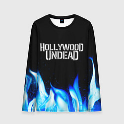 Лонгслив мужской Hollywood Undead blue fire, цвет: 3D-принт