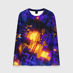 Мужской лонгслив Фиолетовая и оранжевая схема