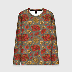 Мужской лонгслив Японские цветы-пионы