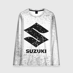 Лонгслив мужской Suzuki с потертостями на светлом фоне, цвет: 3D-принт
