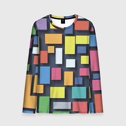 Лонгслив мужской Тетрис цветные кубики, цвет: 3D-принт