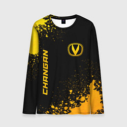 Мужской лонгслив Changan - gold gradient: надпись, символ