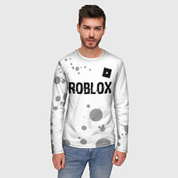 Лонгслив мужской Roblox glitch на светлом фоне: символ сверху, цвет: 3D-принт — фото 2
