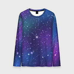 Лонгслив мужской Фиолетовая розовая звездная туманность в космосе, цвет: 3D-принт