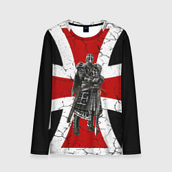 Лонгслив мужской Рыцарь на фоне мальтийского креста, цвет: 3D-принт