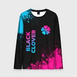 Лонгслив мужской Black Clover - neon gradient: надпись, символ, цвет: 3D-принт
