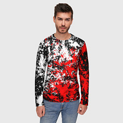 Лонгслив мужской Красная и белая краска, цвет: 3D-принт — фото 2