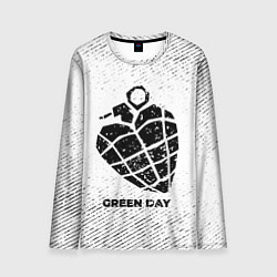 Лонгслив мужской Green Day с потертостями на светлом фоне, цвет: 3D-принт