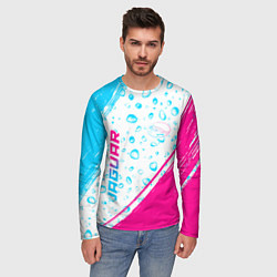 Лонгслив мужской Jaguar neon gradient style: надпись, символ, цвет: 3D-принт — фото 2