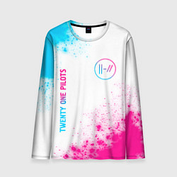 Лонгслив мужской Twenty One Pilots neon gradient style: надпись, си, цвет: 3D-принт