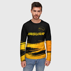 Лонгслив мужской Jaguar - gold gradient: символ сверху, цвет: 3D-принт — фото 2
