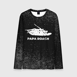 Лонгслив мужской Papa Roach с потертостями на темном фоне, цвет: 3D-принт