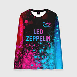 Мужской лонгслив Led Zeppelin - neon gradient: символ сверху