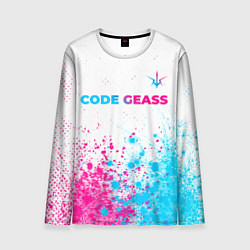 Лонгслив мужской Code Geass neon gradient style: символ сверху, цвет: 3D-принт