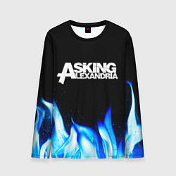 Лонгслив мужской Asking Alexandria blue fire, цвет: 3D-принт