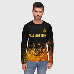 Лонгслив мужской Fall Out Boy - gold gradient: символ сверху, цвет: 3D-принт — фото 2