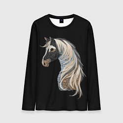 Лонгслив мужской Вышивка Лошадь, цвет: 3D-принт