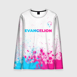 Лонгслив мужской Evangelion neon gradient style: символ сверху, цвет: 3D-принт