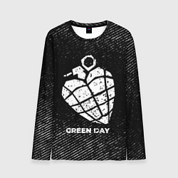 Лонгслив мужской Green Day с потертостями на темном фоне, цвет: 3D-принт