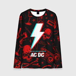 Лонгслив мужской AC DC rock glitch, цвет: 3D-принт