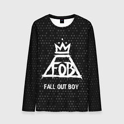 Лонгслив мужской Fall Out Boy glitch на темном фоне, цвет: 3D-принт