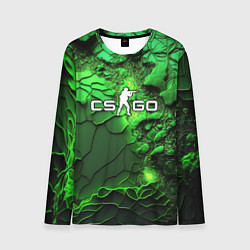 Лонгслив мужской CS GO green abstract, цвет: 3D-принт