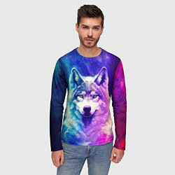 Лонгслив мужской Волк космический, цвет: 3D-принт — фото 2