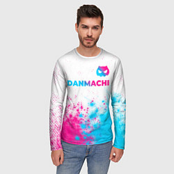 Лонгслив мужской DanMachi neon gradient style: символ сверху, цвет: 3D-принт — фото 2