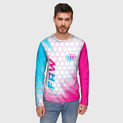 Лонгслив мужской FAW neon gradient style: надпись, символ, цвет: 3D-принт — фото 2