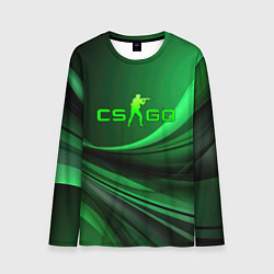 Лонгслив мужской CS GO green abstract, цвет: 3D-принт